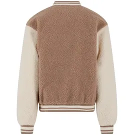 URBAN CLASSICS Teddy Collegejacke Dunkeltaupe XXL