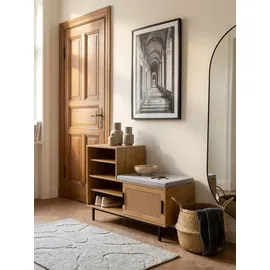KADIMA DESIGN Schuhbank 120 x 75,5 x 40 cm gepolstert / braun