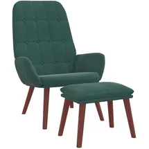 vidaXL Relaxsessel mit Hocker Samt 72 x 96,5 x 70 cm Dunkelgrün
