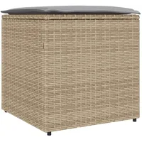 VidaXL Außenlagerbox Beige Synthetisches Rattan Mittel Außenlagerbox