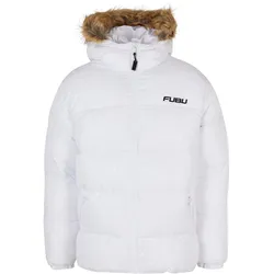 Winterjacke FUBU "Fubu Herren FM224-039-1 FUBU Corporate AOP Puffer Jacket", Herren, Gr. S, weiß, 100% Polyester, mehrfarbig, casual, normal, ohne Ausschnitt, Langarm, Jacken