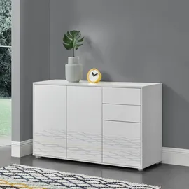 [en.casa] Paarl 74 x 117 x 36 cm Weiß hochglanz