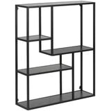 MID.YOU Wandregal, Schwarz, Metall, Holzwerkstoff, 75.0x91.0x20.0 cm, Reach, Wohnzimmer, Regale, Wandregale