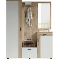 HBZ Jens Kompaktgarderobe 145x29x184 cm grau|weiß