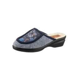 Pantoffel SCHAWOS, Damen, Gr. 37, Warmfutter, grau, Textil, Schuhe Pantoffeln