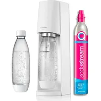 Sodastream Terra white +  2 PET-Flaschen 1 l + Zylinder 