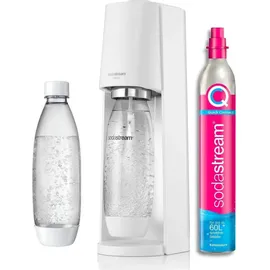 Sodastream Terra white +  2 PET-Flaschen 1 l + Zylinder
