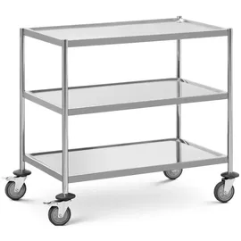 Royal Catering Servierwagen 3 Borde Ablagen: 84.5 x 52.5 x 80 cm 300 kg - Edelstahl Rahmen