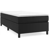 vidaXL Boxspringbett mit Matratze Schwarz 90x200 cm Kunstleder