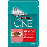 PURINA ONE Katzennassfutter, hochwertige Katzennahrung, reich an Vitaminen und Mineralstoffen, 24er Pack (24 x 85 g Beutel)