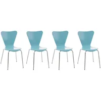 TPFLiving Besucherstuhl, Blau, Metall, 46x81x47 cm, Arbeitszimmer, Besucherstühle