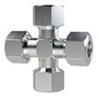 Riegler 159731-KV6SST Kreuz-Verschraubung, Rohr-AØ6mm, Stahl verz.,