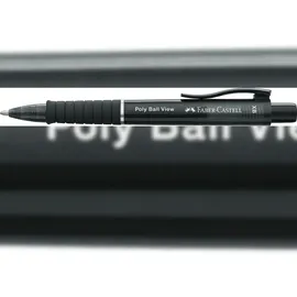 Faber-Castell Kugelschreiber Poly Ball View schwarz/transparent, Schreibfarbe: blau, 1 St.