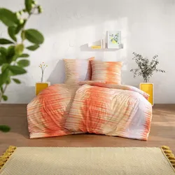 Bettwäsche ESTELLA "Nestor", orange, B/L: 135cm x 200cm, , Batist, B/L: 80cm x 80cm, Batist, Obermaterial: 100% Baumwolle, Bettwäsche
