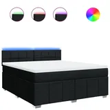 vidaXL Boxspringbett mit Matratze Schwarz 180x200 cm Stoff