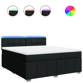 vidaXL Boxspringbett mit Matratze Schwarz 180x200 cm Stoff