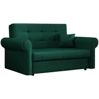 Mirjan24 Schlafsofa Viva Silver II mit Bettkasten, 2 Sitzer Polstersofa mit abgerundete Armlehnen, Sofa mit Schlaffunktion, Sofagarnitur inkl. Kissen, Bettsofa, Wohnlandschaft (Kronos 19)