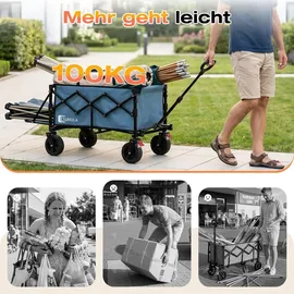 sunula Bollerwagen Faltbar 80L+35L Blau