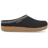Haflinger Haflinger Grizzly Franzl Filzclog aus reinem Wollfilz Hausschuh schwarz 47 EU