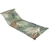Universal Sonnenliegen Auflage Palmen mit Einstellband - 190 x 60 cm - Gartenliegen Kissen in multicolor mit Haltegurt - Liegestuhl Polster Deckchair Auflage Liegekissen Liegenauflage pflegeleicht