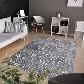 OTTO home Teppich OTTO HOME "Navid" Gr. 4, grau, B:160cm H:9mm L:230cm, Kunstfaser, Teppiche, Teppich, Kurzflor, Hoch-Tief-Struktur, 3D-Design, modern, pflegeleicht