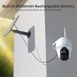 Reolink 4MP 355°/140° PTZ Solar/Akku-Überwachungskamera Outdoor mit 2,4/5GHz WiFi, Personen-/Fahrzeugerkennung, PIR-Sensor, 2-Wege-Audio, Argus PT