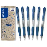 Pilot Pen PILOT Super Grip, Kugelschreiber, 6er Set in M (Blau)