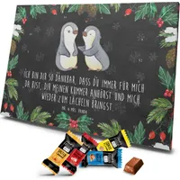 Mr. & Mrs. Panda Markenschokolade Adventskalender Pinguine trösten - Schwarz - Geschenk, für Männer, Liebe, Jahrestag, Weihnachtskalender, Ehema... - Schwarz