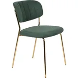 Trendmöbel24 Esszimmerstuhl Stuhl Esszimmerstuhl Polsterstuhl JOLIEN GOLD/DARK GREEN grün