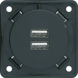 Berker 926102505 USB Ladesteckdose 230 V, 2fach, 3A, Integro, anthrazit matt