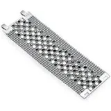 Unique Armband Silberfarben mit schwarzen Steinchen MOA0007 Größe 18