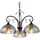 GLOBO Pendelleuchte 3-flg. E27 120 cm schwarz Rauchglas