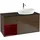 Villeroy & Boch Finion Waschtischunterschrank G802HBGN 120cm, Abdeckplatte black matt, Emotion, Regale Peony matt lacquer, Walnut veneer