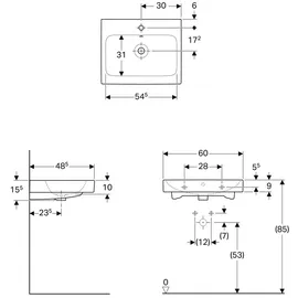 Geberit iCon Waschtisch 60 x 48,5 cm (124060000)