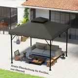 Ersatzdach Für Pavillon 3x3m Wasserabweisend Pavillondach Mit Doppeldach Wasserablauflöchern Hellgrau