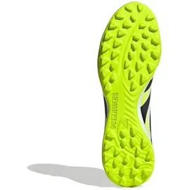 adidas Unisex Predator League Fold-Over Tongue Turf Football Boots, Cloud White/Core Black/Lucid Lemon, 48 2/3 EU
