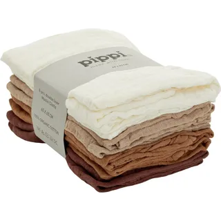 PIPPI Organic Cloth 8 Pack 65x65 Cm Musselin - Mahogany - One Size