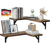 Eckregal Holz 2er Set Wandmontage für Bad Küche Wohnzimmer