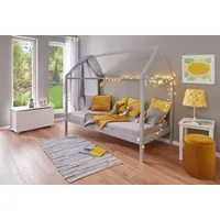 Interlink Mid.you Hausbett Hellgrau, Holz, Kiefer, massiv, 90x200 cm– Kinder- – Jugendzimmer, Kindermöbel, Kinderbetten, Hausbetten