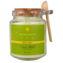 Accentra Badesalz Refreshing Spa Lemon und Jasmin Glas mit Holzlöffel 330 g
