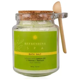 Accentra Badesalz Refreshing Spa Lemon und Jasmin Glas mit Holzlöffel 330 g