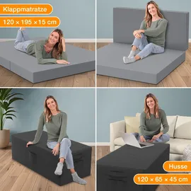 eloneo Klappmatratze 120 x 195 x 15 cm weich Polyester