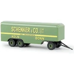 BREKINA 55298 H0 / 1:87 Anhänger 3achs Koffer Schenker Köln Bonn, 1955