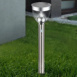 GLOBO Solar Gartenleuchte Bewegungsmelder Wegleuchte Außen Solar Gartenlampen mit Bewegungsmelder, 2 Stufen Erdspieß, 20x LED 0,2 Watt, DxH 15 x 55 cm, 2er Set