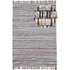 carpetfine Kelim Chindi, braun, 140x200 cm | Moderner Teppich für Wohn- und Schlafzimmer
