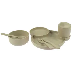 dantoy tiny BIOplastic Essgeschirr, moccafarben, 7-tlg. Geschenk-Set