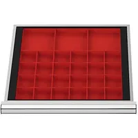 Stier Schubladeneinteilung Kleinteilekästen BLH 50 mm Innenmaß 500x450 mm 3 KTK 150x150 mm, 24 KTK 75x75 mm