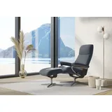 Stressless Stressless® »View«, (Set, Relaxsessel mit Hocker), mit Hocker, mit Cross Base, Größe S, M & L, Holzakzent Wenge, blau