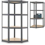 Juskys Eckregal Corner Easy 160 x 75 x 40-75 cm - Grau