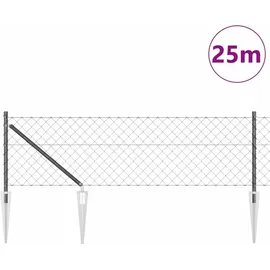 vidaXL Zaunpfosten 25 x 0,8 m Grau/Stahl